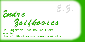 endre zsifkovics business card